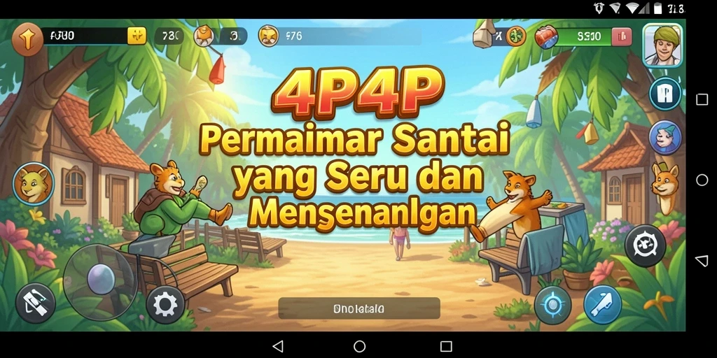 Tampilan gameplay seru di 4P4P dengan karakter yang menarik.