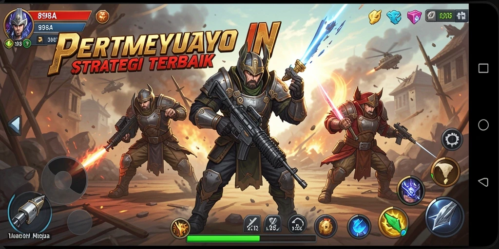 Tampilan gameplay 898A menampilkan pertempuran epik dan pembangunan markas.
