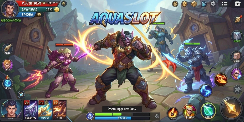 Gameplay seru dan grafis menakjubkan di AQUASLOT MOBA.