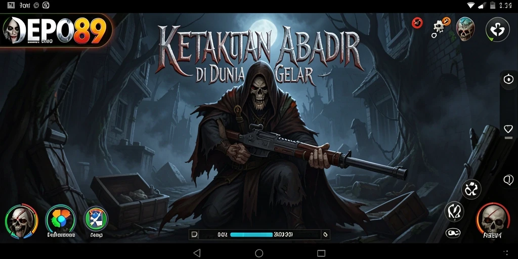 Screenshot gameplay DEPO89 menampilkan suasana horor yang menegangkan.
