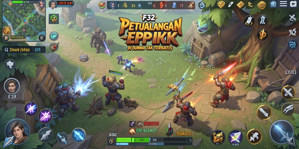 Tangkapan layar gameplay F32 menampilkan aksi petualangan yang mendebarkan.