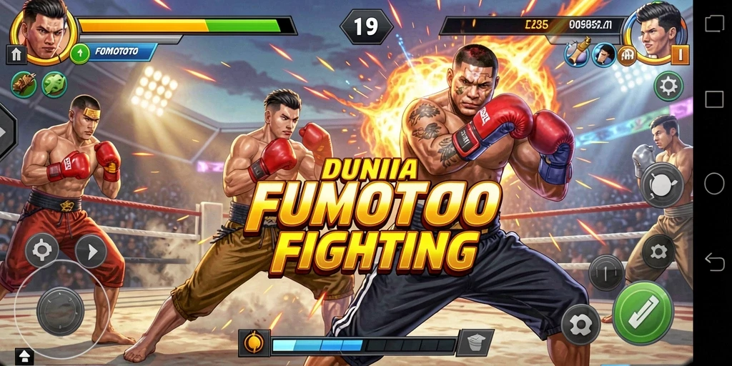 Gameplay seru FOMOTOTO dengan aksi pertarungan mendebarkan.