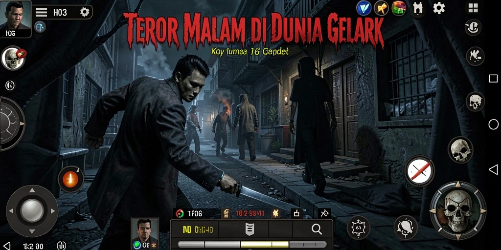 Skrinsut menampilkan suasana mencekam dari H03 dengan karakter yang ketakutan.