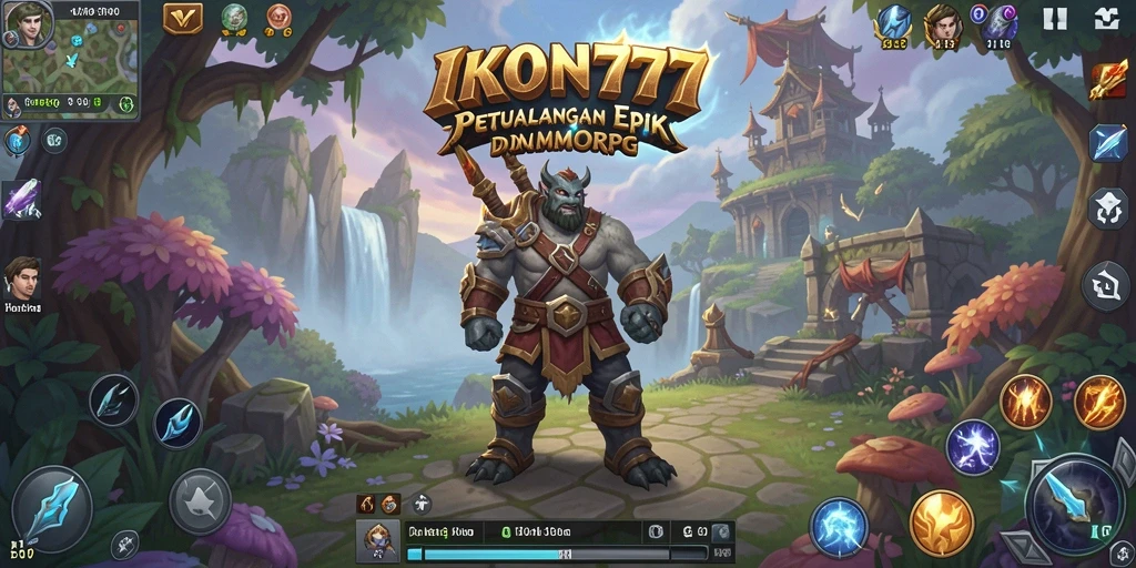 Screenshot gameplay IKON777 menunjukkan aksi pertarungan seru dalam dunia MMORPG.