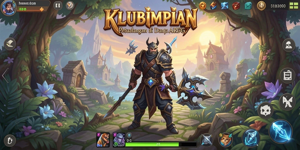 Tampilan gameplay KLUBIMPIAN yang epik dan penuh aksi.