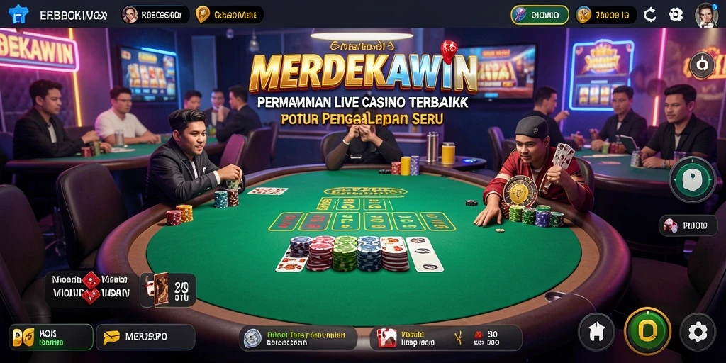 Tampilan menarik gameplay Live Casino di MERDEKAWIN.
