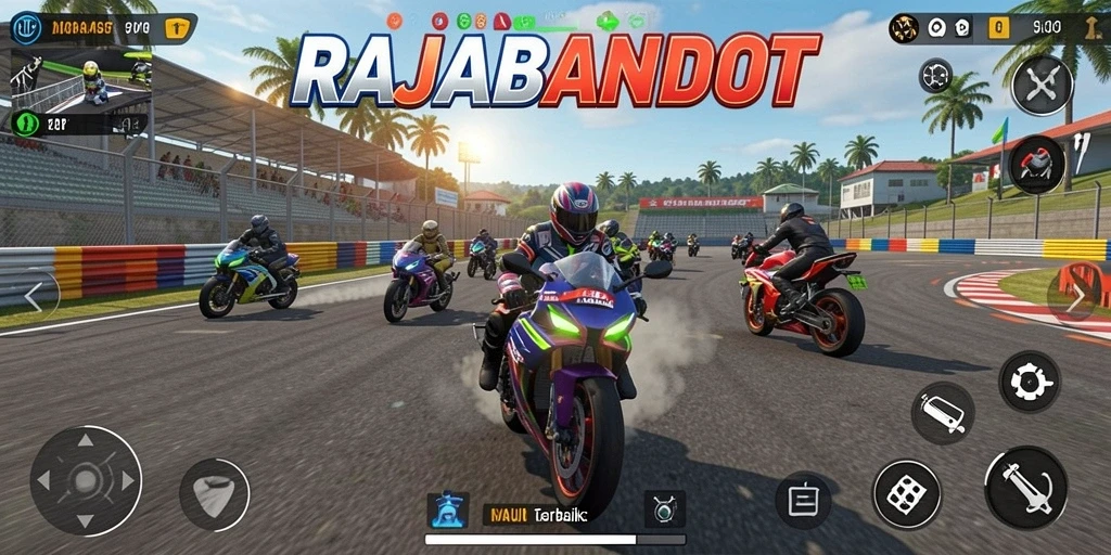 Gameplay seru RAJABANDOT dengan balapan motor yang penuh aksi.