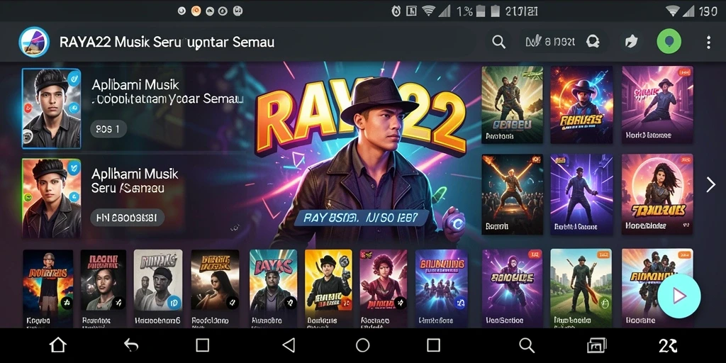 Screenshot gameplay seru dari RAYA22 yang menunjukkan pengalaman musik interaktif.