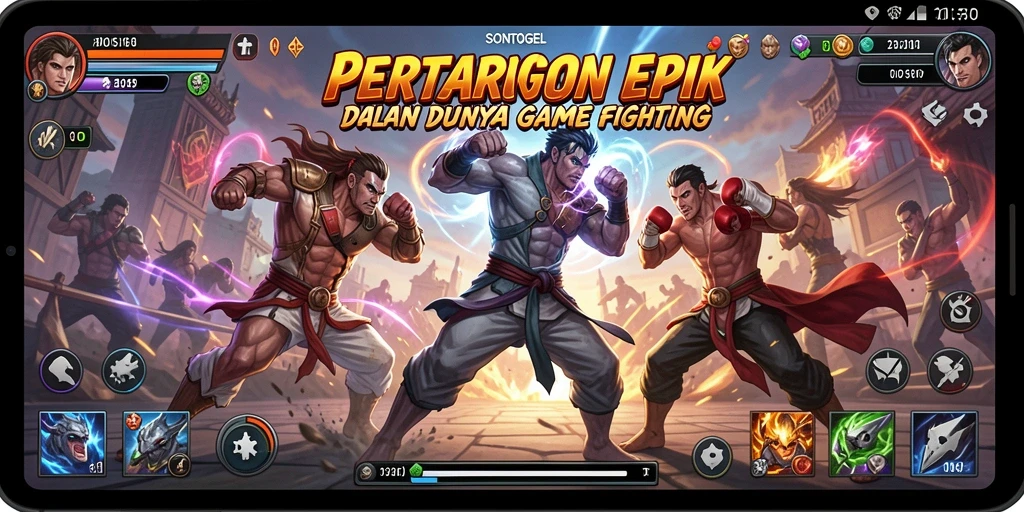 Tangkapan layar gameplay <strong>SONTOGEL</strong> menunjukkan pertarungan yang seru dan mendebarkan.