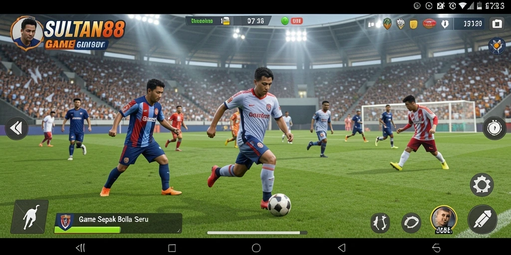 Tangkapan layar gameplay SULTAN88 yang menampilkan aksi sepak bola seru.