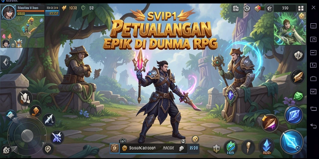 Tangkapan layar gameplay SVIP1 menampilkan pertempuran epik di dunia RPG.