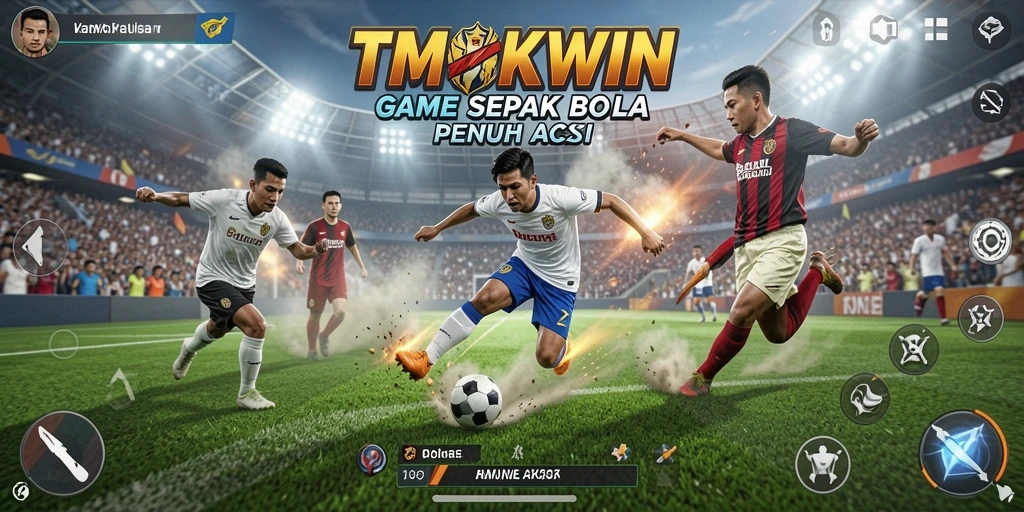 Tampilan menarik dari gameplay sepak bola di TMOKWIN.