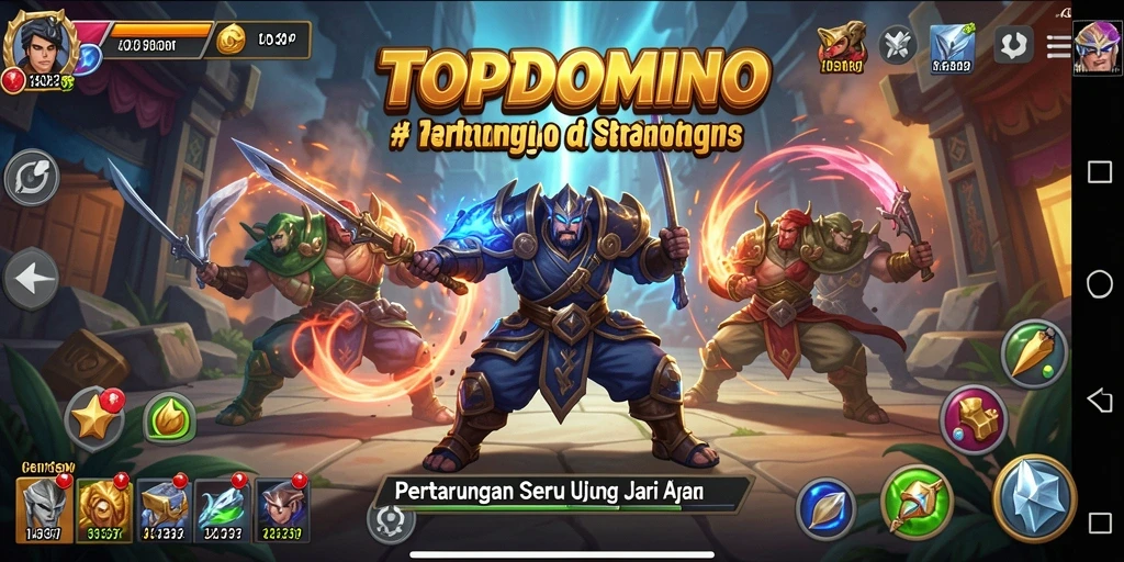 Tangkapan layar gameplay yang seru dan menegangkan dari TOPDOMINO.