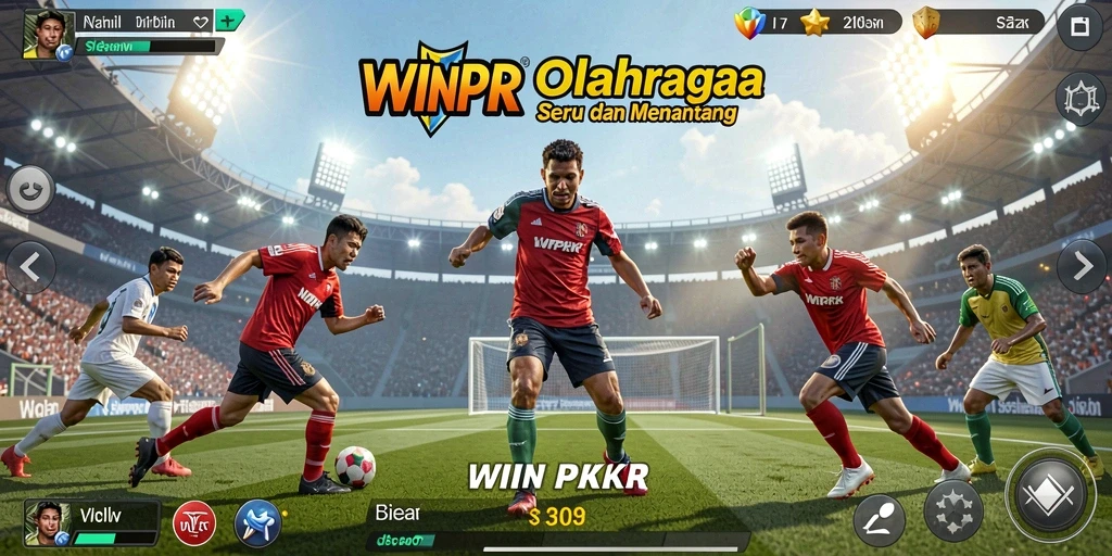 Tampilan gameplay seru dalam WINPKR yang menguji keterampilan olahraga Anda.